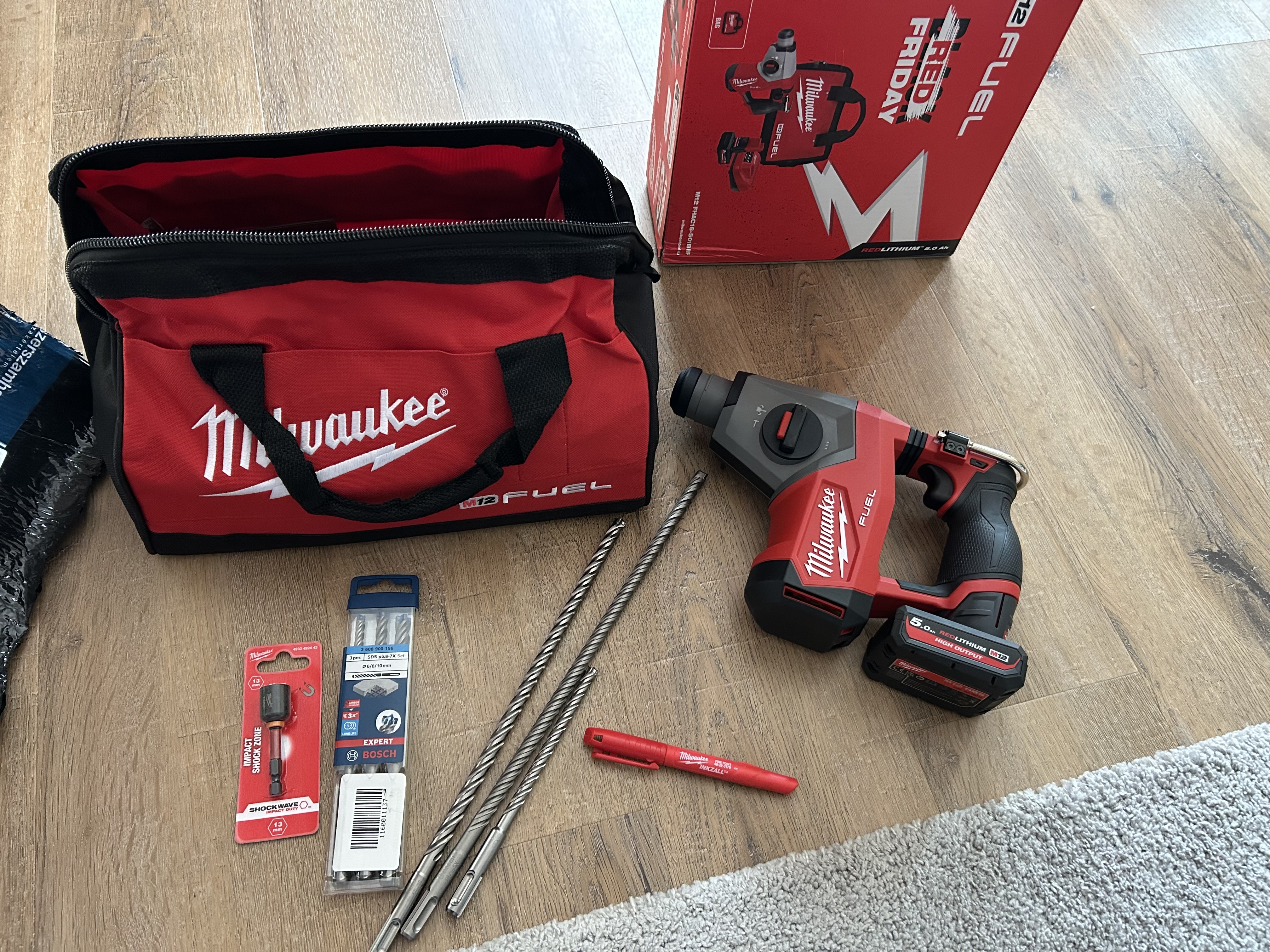 Boorhamer voor Milwaukee 18V: 1 Sds Plus Borstelloze Roterende Hamer - Snelste Boren Voor Betontegel Houten Muur (Batterij niet inbegrepen