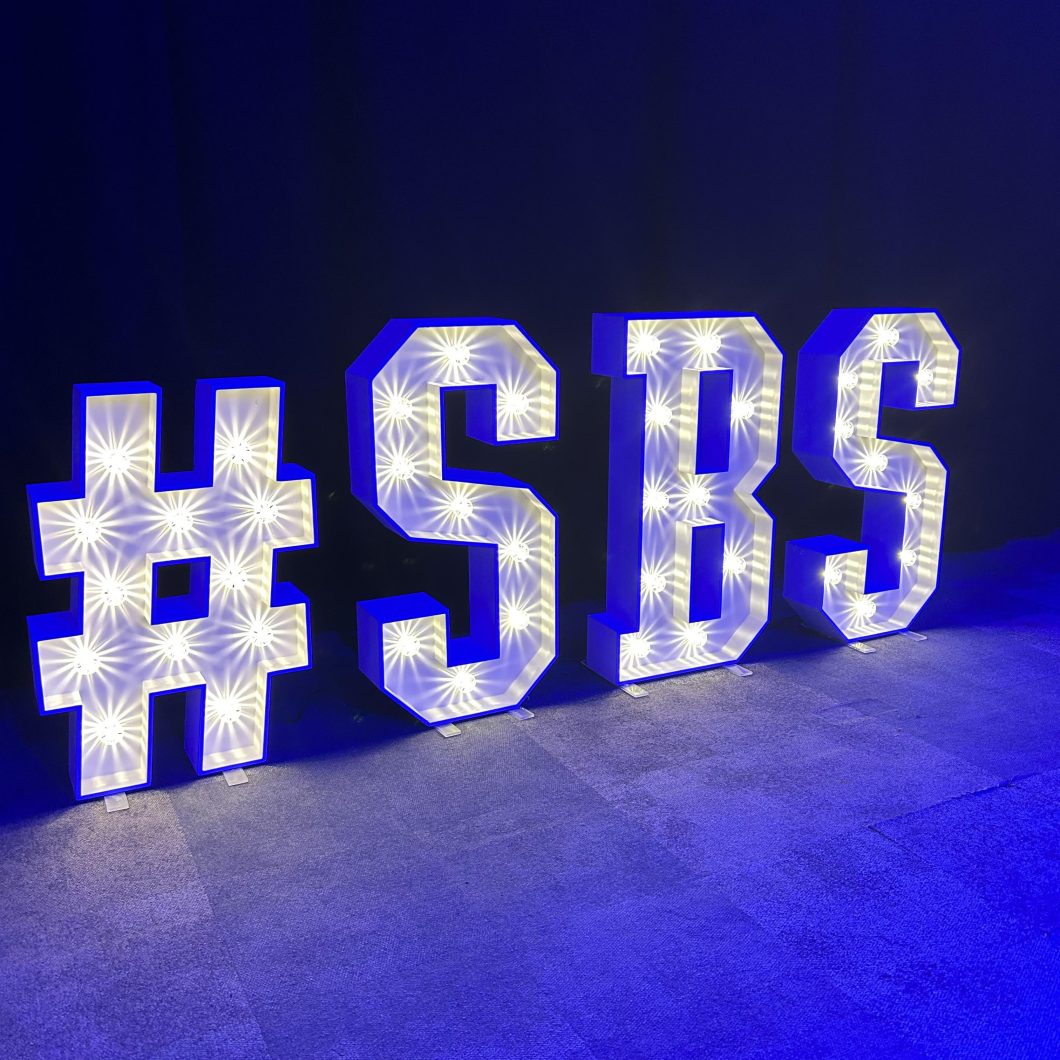 SBS logo in lights
