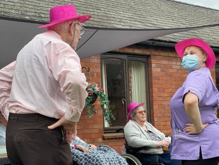 Residents and staff partook in Line Dancing at their Country and Western themed celebration.  