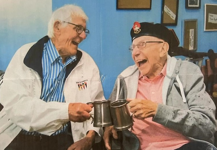 Haven resident Bill Lockwood and old friend Bill reuniting at Boston Rowing Club 2021. 