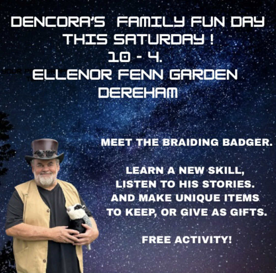 The Braiding Badger at Family Fun Day!