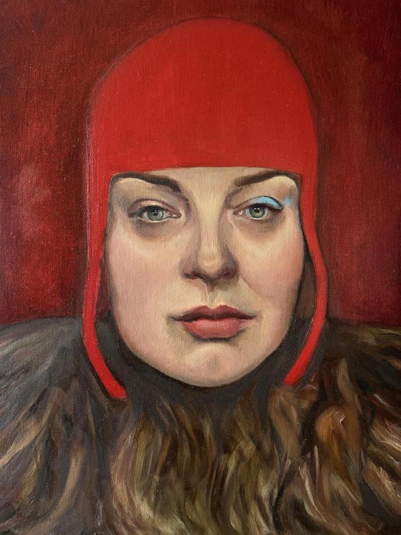 Girl in red hat
