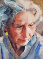 STUDY IN OCHRE AND BLUE