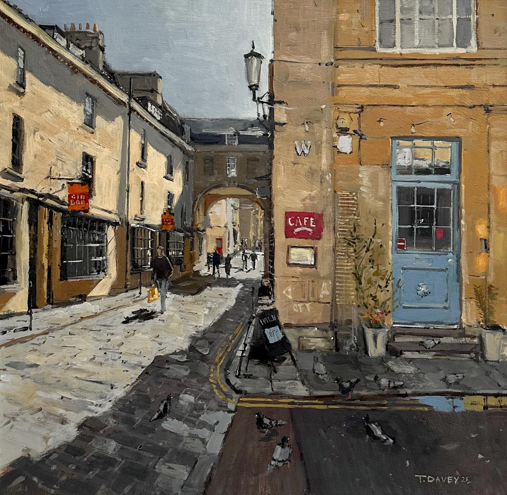 Pigeons outside Wild Cafe. 