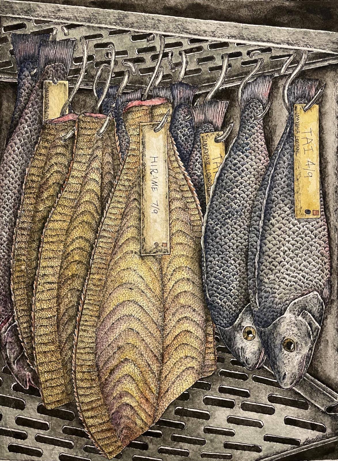 Fishes in the Restaurant Aging Cabinet 