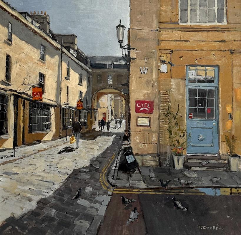 Pigeons outside Wild Cafe. 