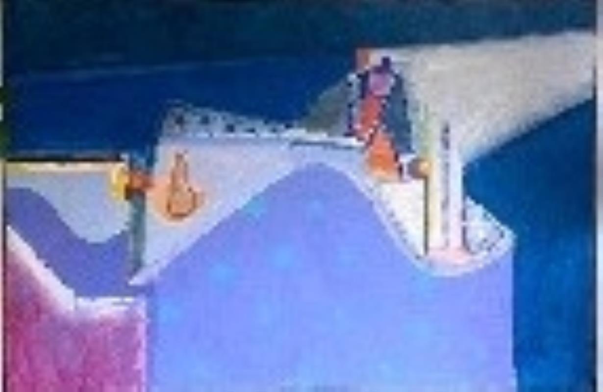 Blue Still Life with dots