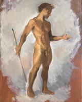 male nude study for Achilles 