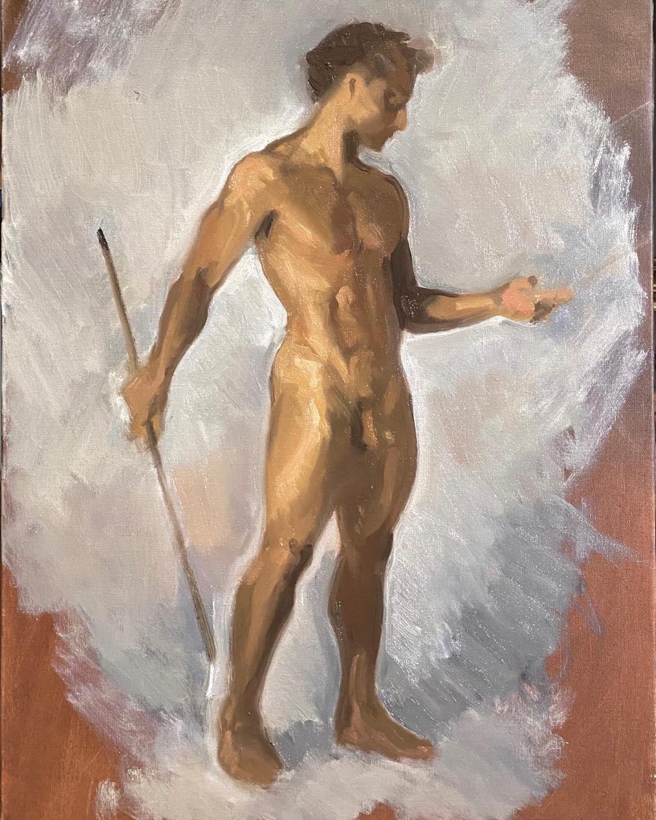 male nude study for Achilles 