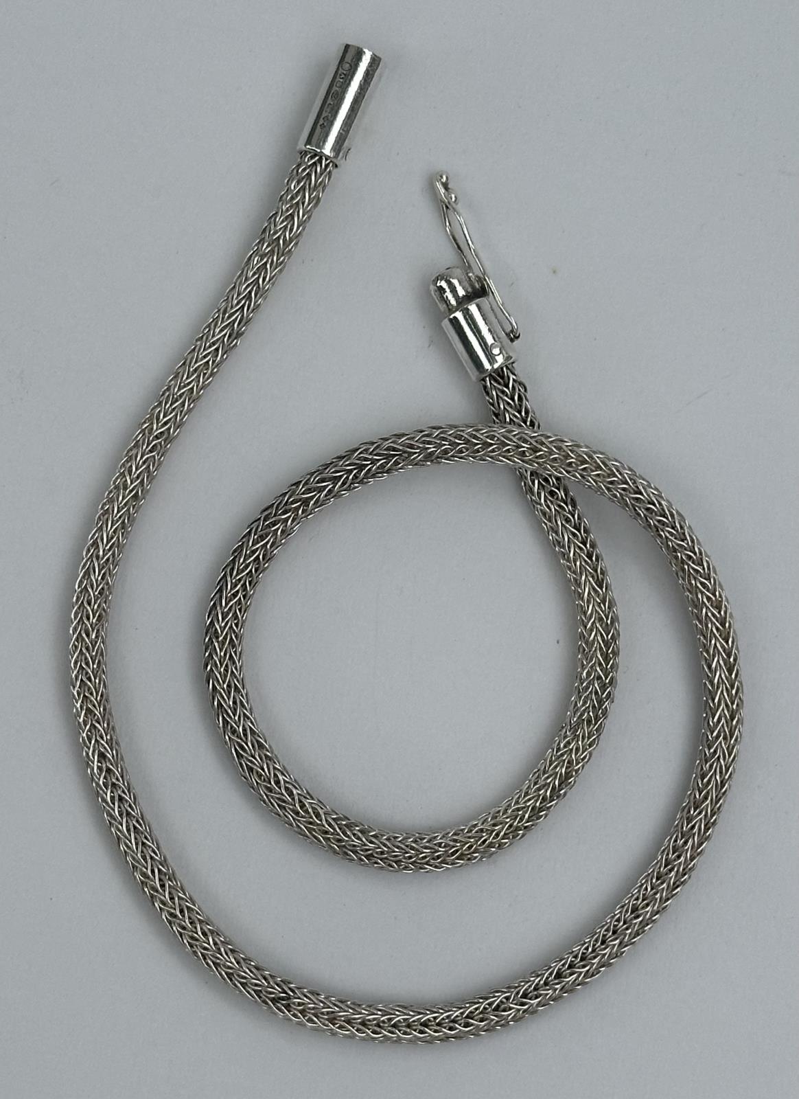 Necklace - Hand crochet, 5 loop, double-knit with hand made catch