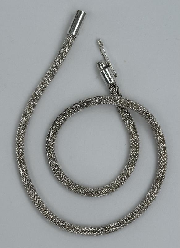 Necklace - Hand crochet, 5 loop, double-knit with hand made catch