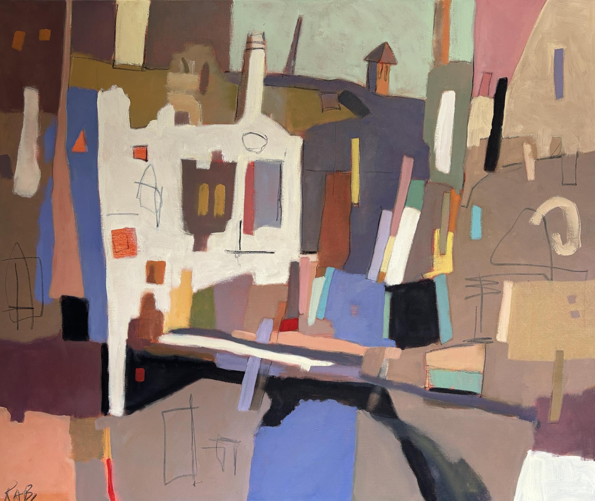 Edifice, River and Bridge