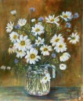 Wild Marguerites In a Glass Jug