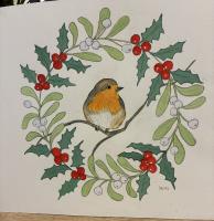 Christmas Robin Wreath