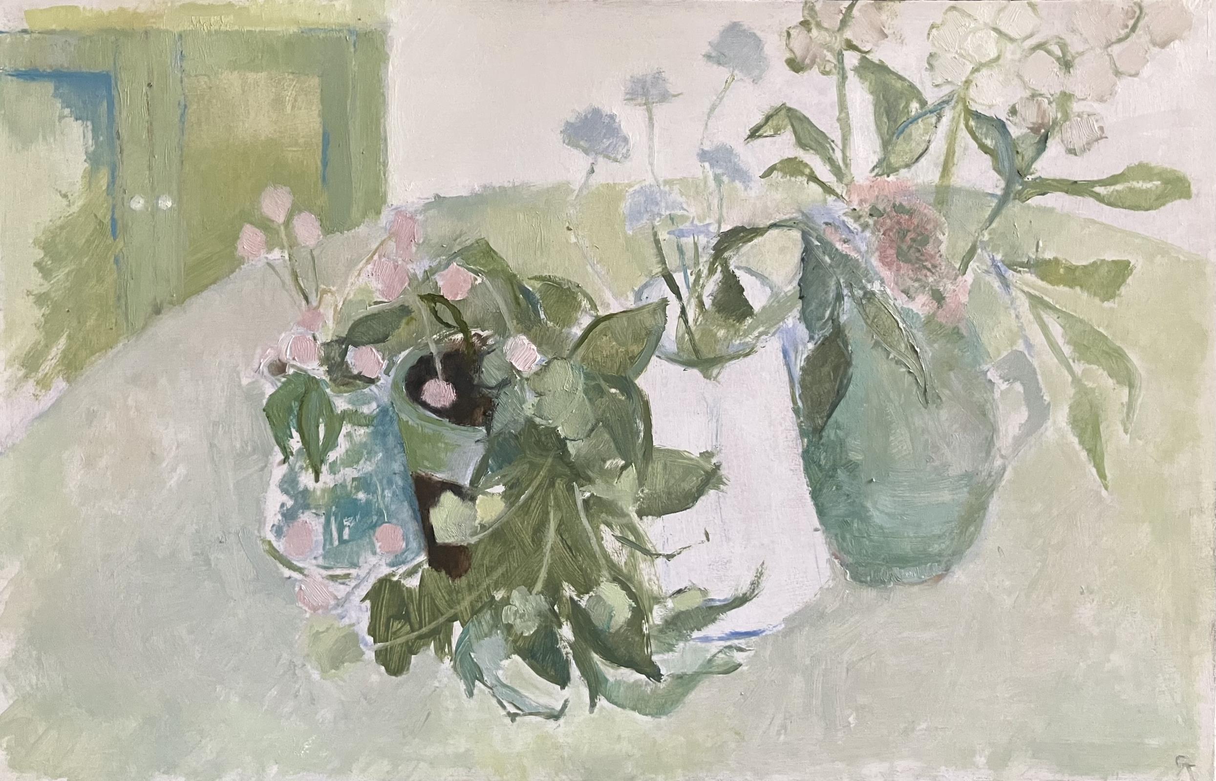 Studio Flowers and Green Cabinet