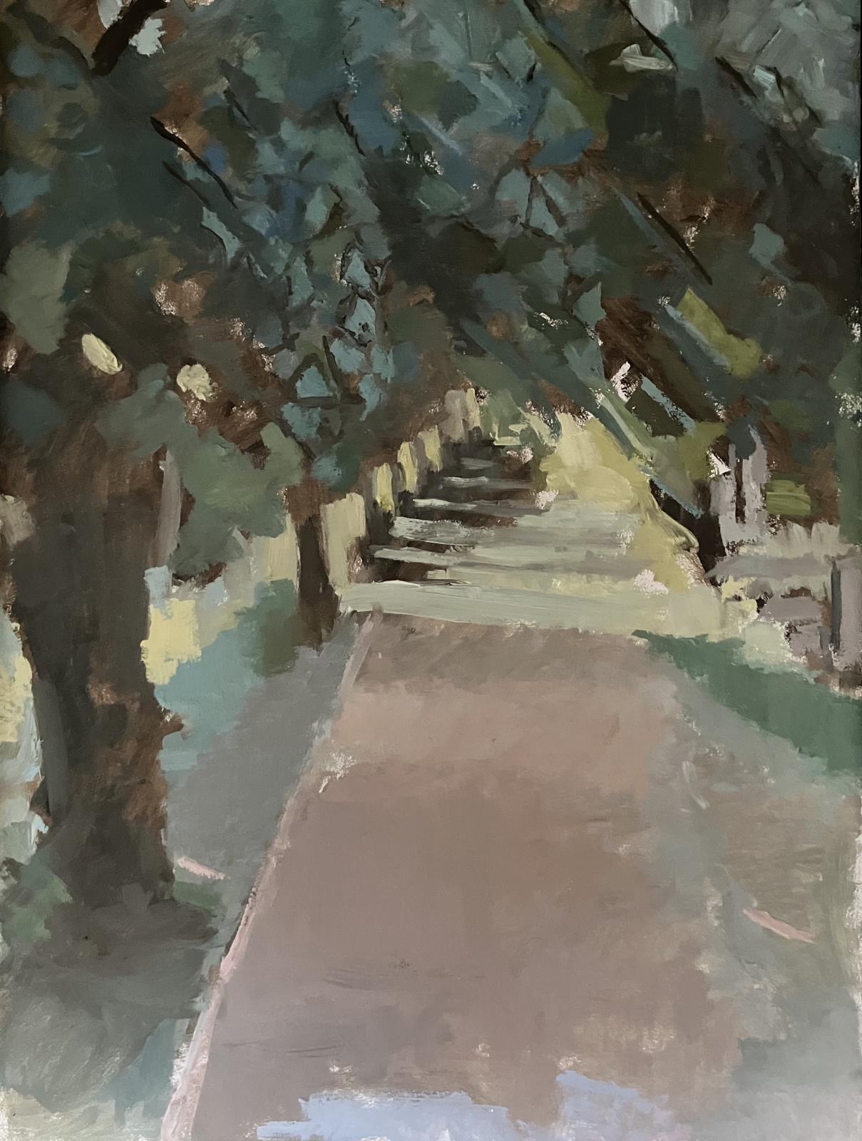Sunlit path, Brompton Cemetery