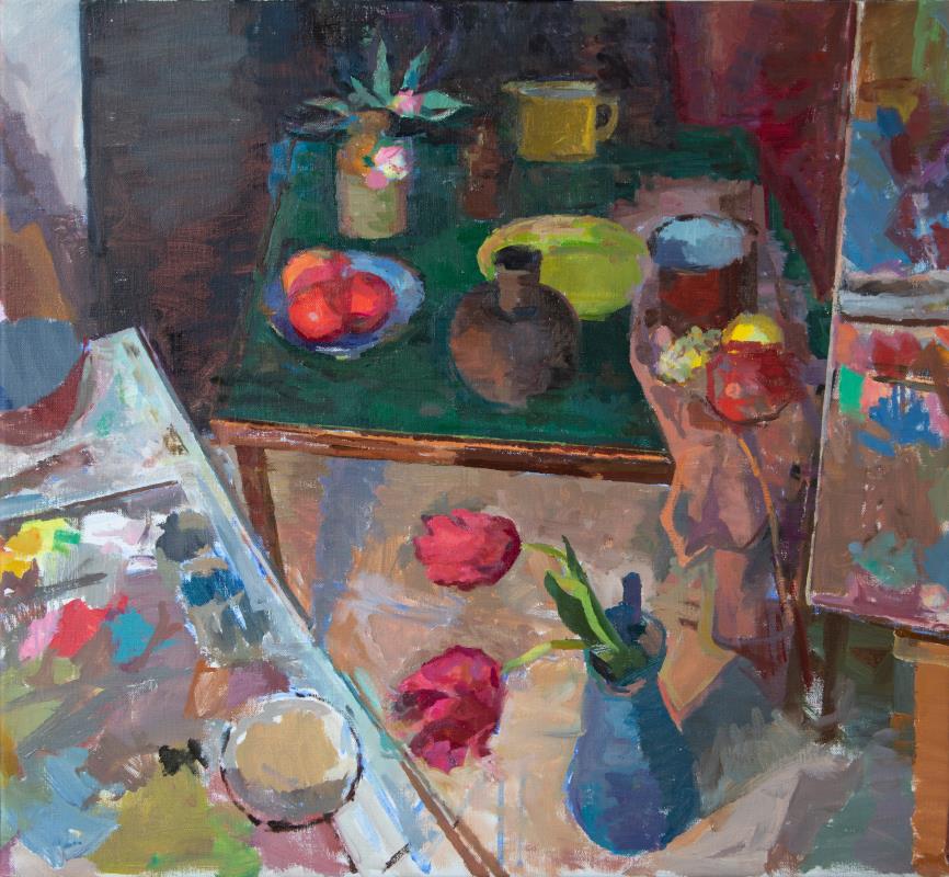 Still Life with Apples and Tulips