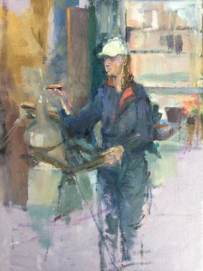 Sketch of Susanna working.