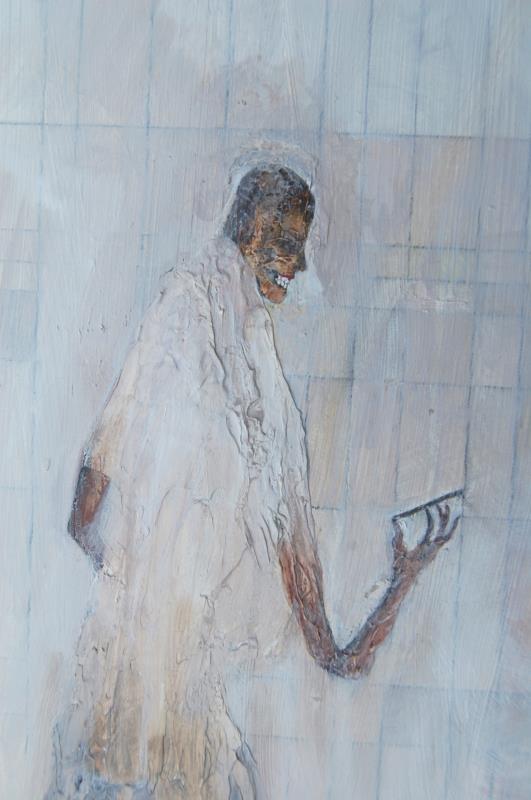 Figure On Phone from Coffee Shop