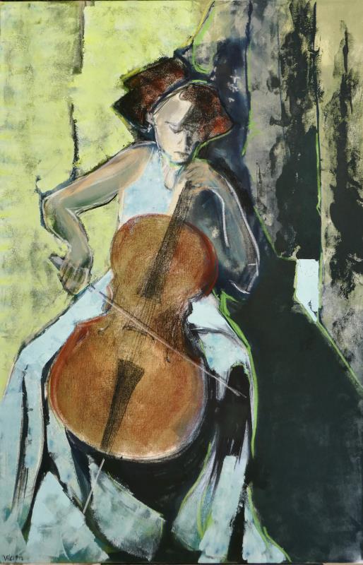 Cellist in Blue 