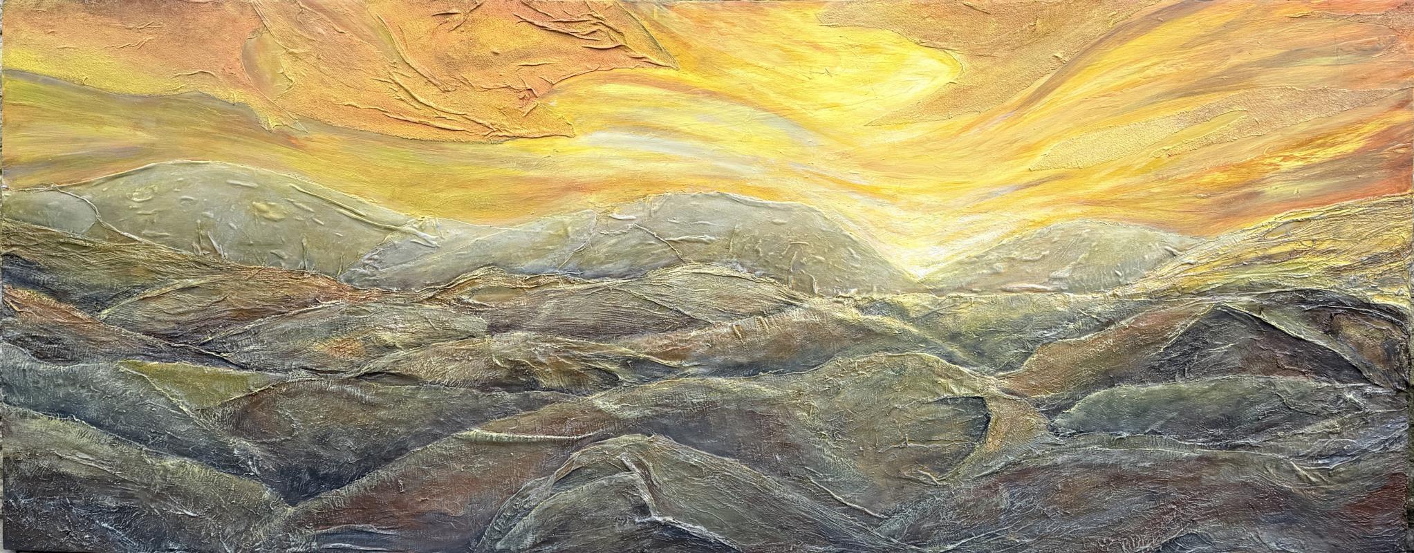 Tuscan Sunset (Outdoor sculptural wall work)