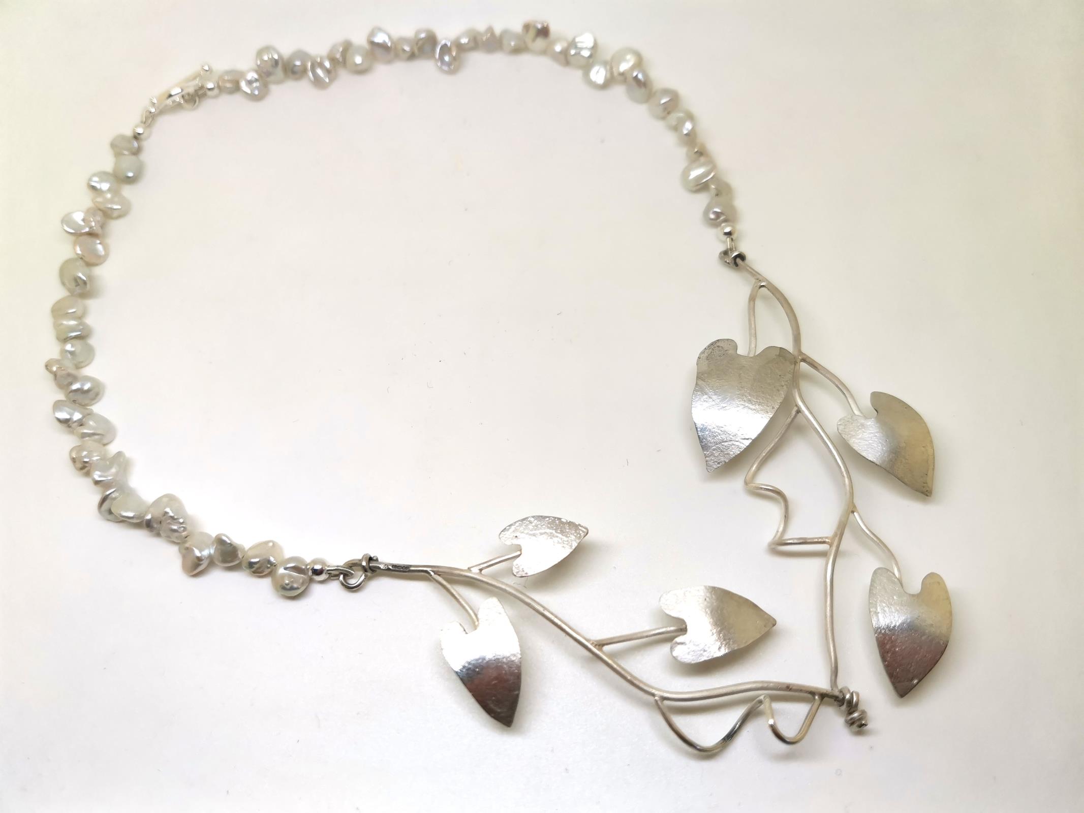 Bindweed and Freshwater Pearl necklace
