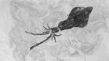 Gyotaku of squid