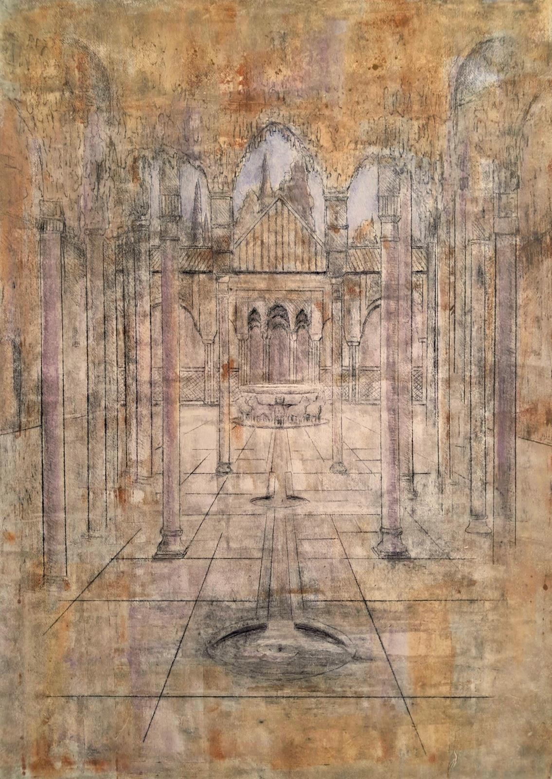 "Patio of the Lions of the Alhambra"