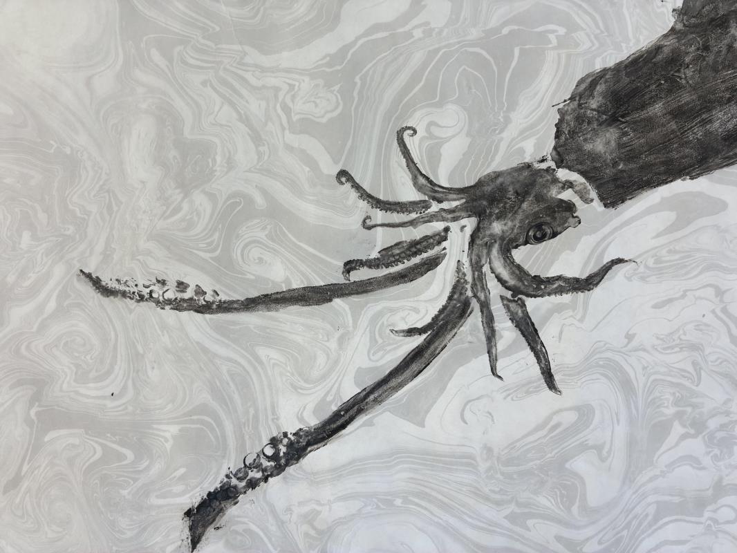 Gyotaku of squid