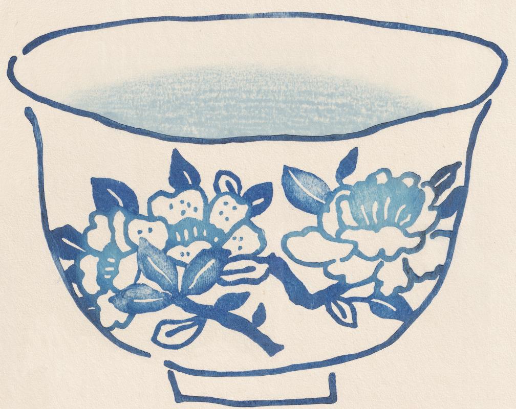 Blue Camellia Bowl
