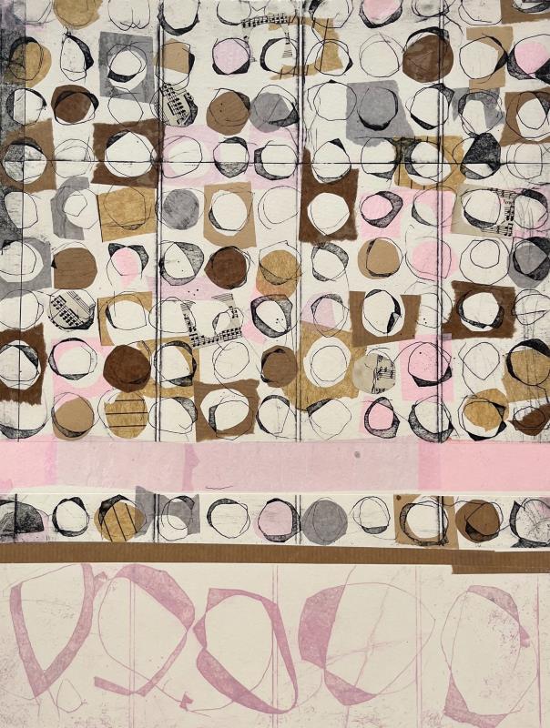 Pink Stripe with Five Pebbles