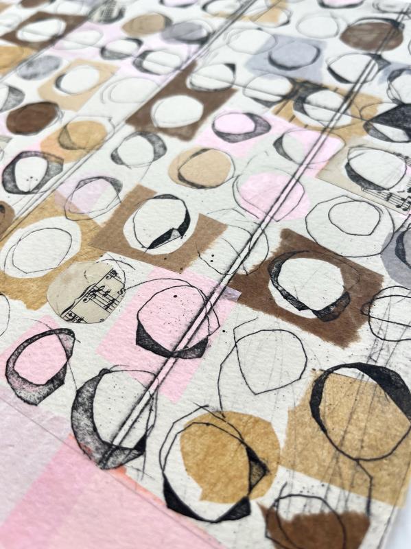Pink Stripe with Five Pebbles