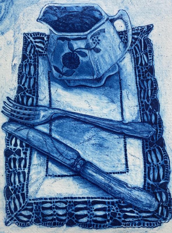 Blue Table Setting