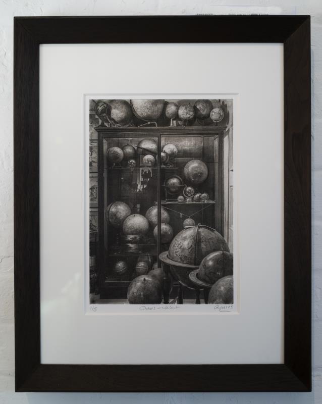 Globes (walnut ink, walnut frame)