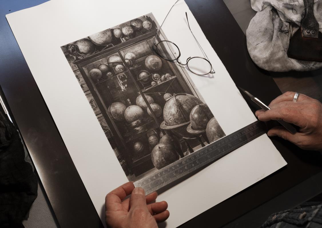 Globes (walnut ink, walnut frame)
