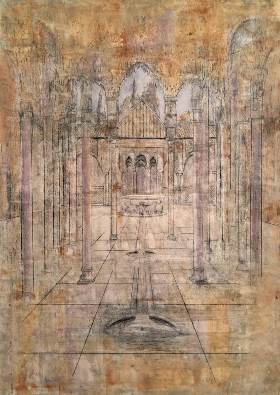 "Patio of the Lions of the Alhambra"