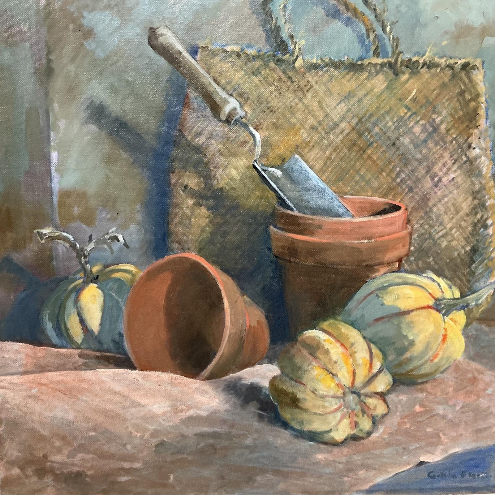 Flower pots and squash 