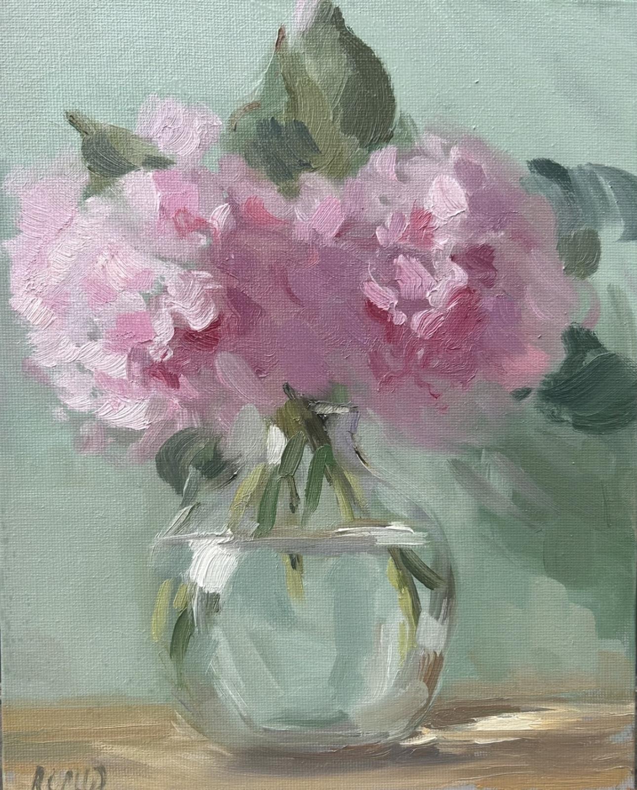 Pink Peonies in Posy Vase 