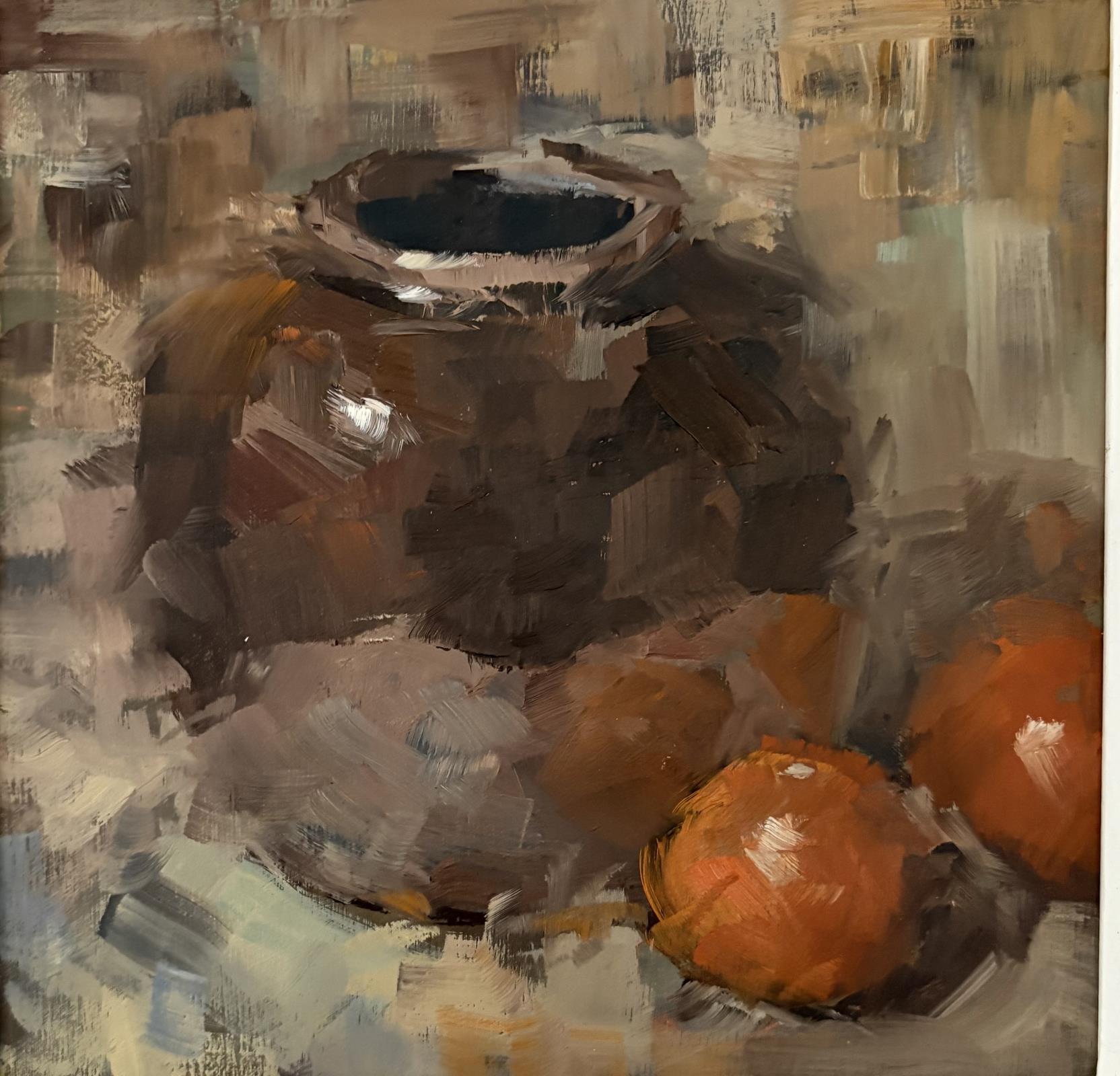 Brown Vase & Mandarins