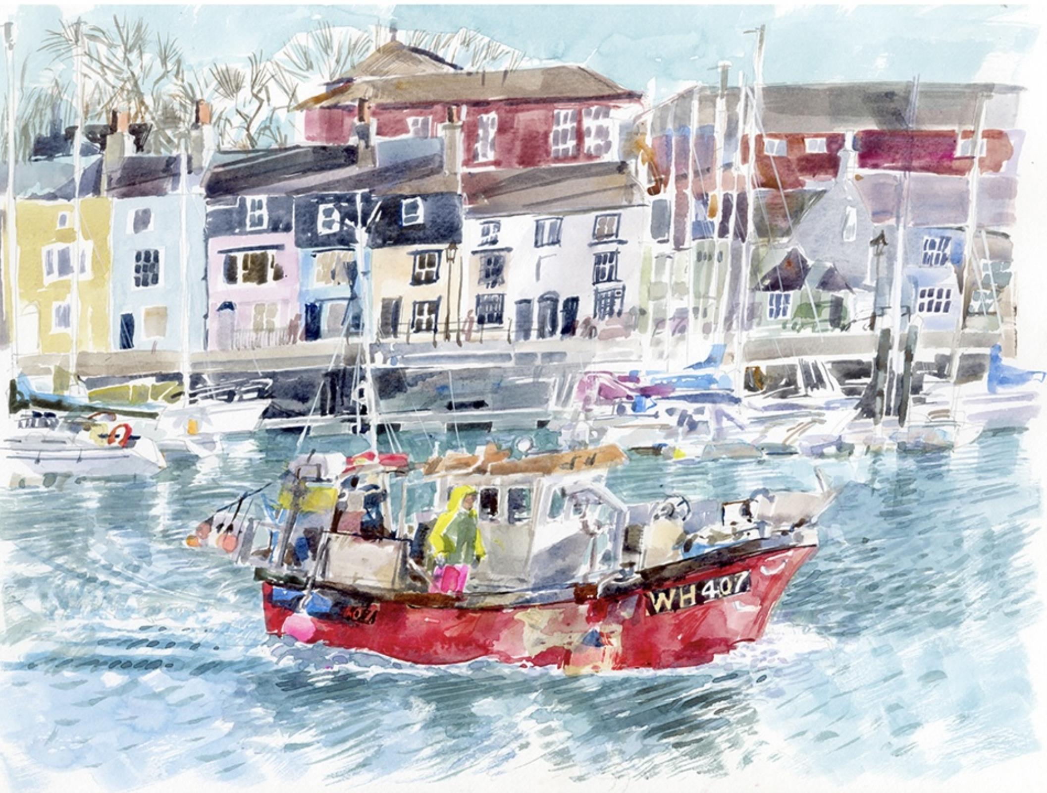Fishing Boat returns to Weymouth Harbour