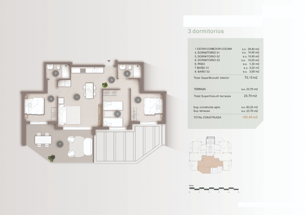 3 bed apartment in Calpe