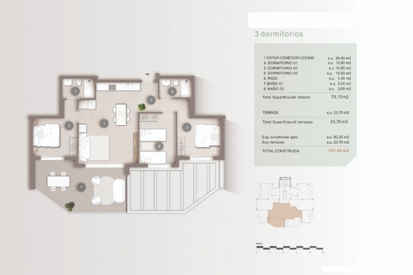 3 bed apartment in Calpe