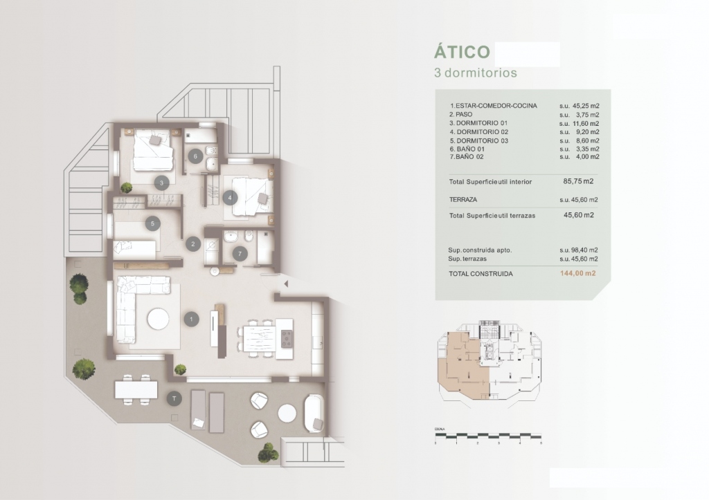 4 bed penthouse in Calpe