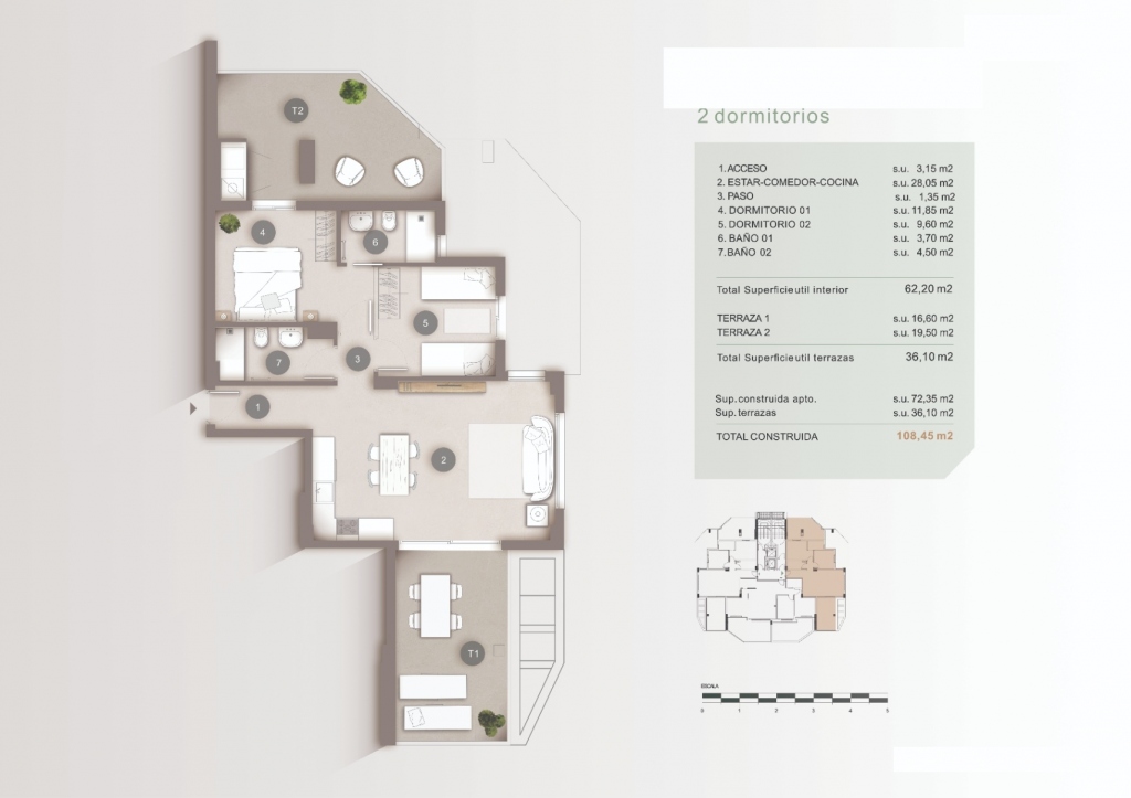 2 bed apartment in Calpe