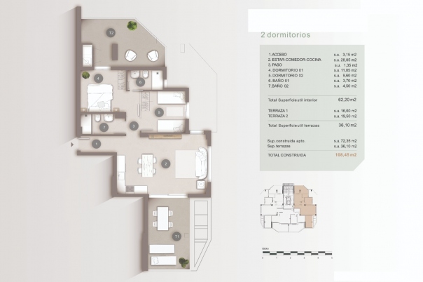 2 bed apartment in Calpe