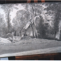 Townsend. Farmer Jones house, favourite view of old barn September 1794.png