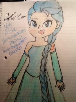Miku cosplaying Elsa