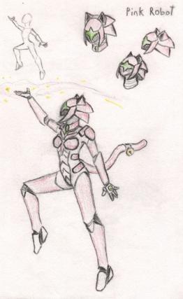 Pink Cat robot full view