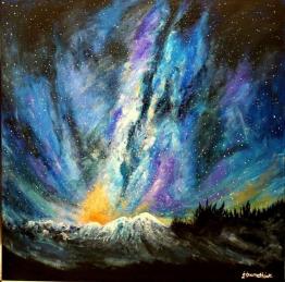 Milky Way Meets Northern Lights by Iquit16