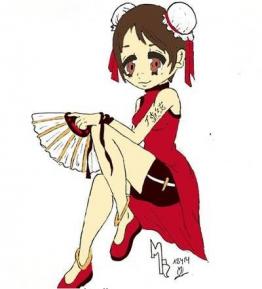 Chinese traditional girl - Colored